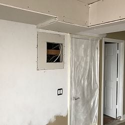 Drywall around speaker grill and ducting