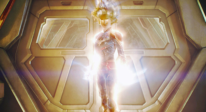 Brie Larson as Captain Marvel in Captain Marvel