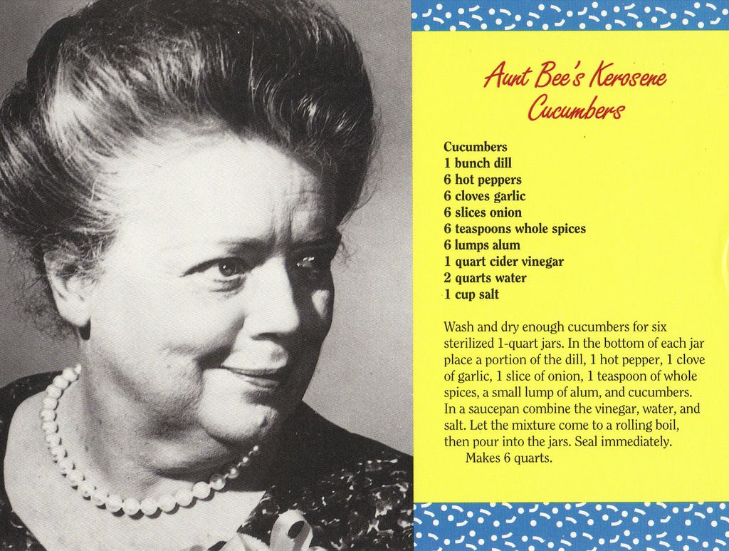 Aunt Bee's Kerosene Cucumbers Recipe Postcard.jpeg