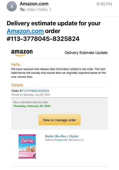 Delivery estimate update for your Amazon.com order #113-3778045-8325824.jpeg