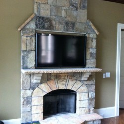 Stone Fireplace TV Mount