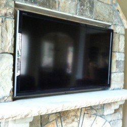 Stone Fireplace TV Mount