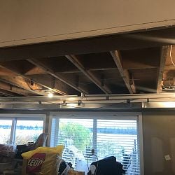 Opening the ceiling, moved ducting