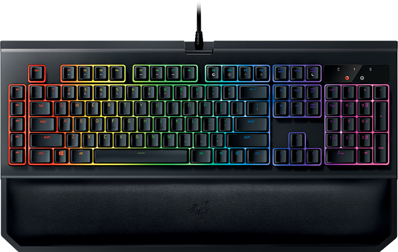 razer blackwidow chroma v2 keyboard with wrist rest