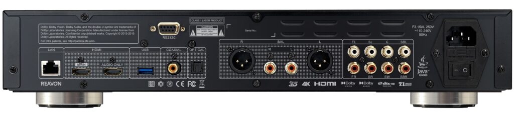 reavon UBR X200 Universal Disk Player Rear