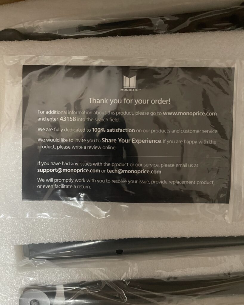 Example packaging for one of Monoprice's Monolith Audition Series 4 speakers.