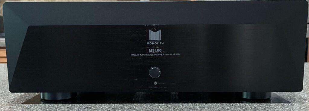 Front view of the Monolith M5100X Power Amp.