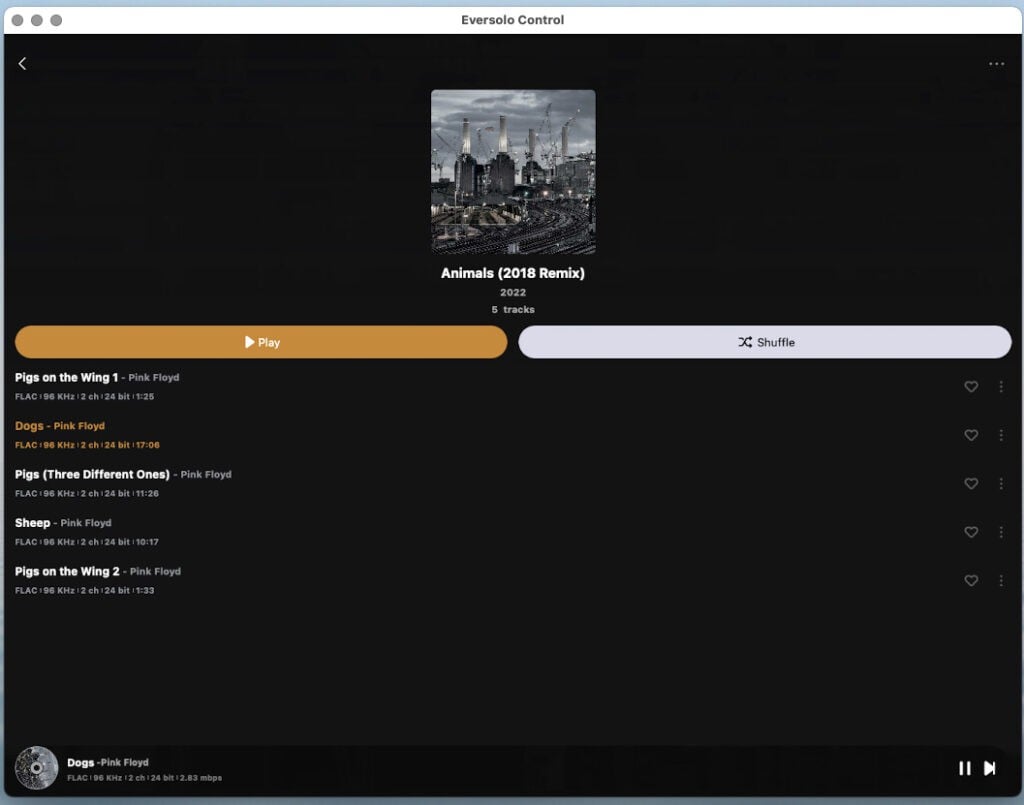 EverSolo DMP-A6 App Album View